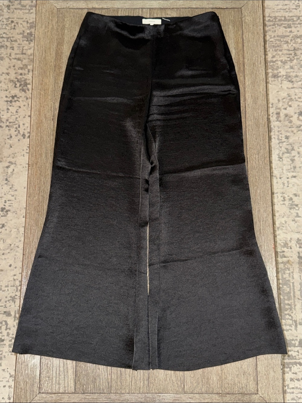 Vince High Rise Satin Wide Leg Pants Black